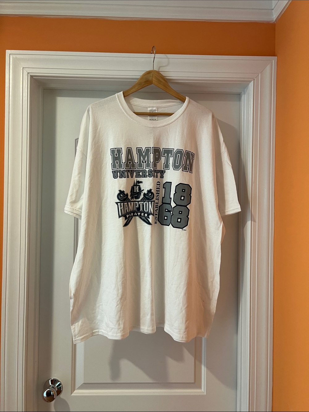 Gildan White Hampton University Graphic Tee